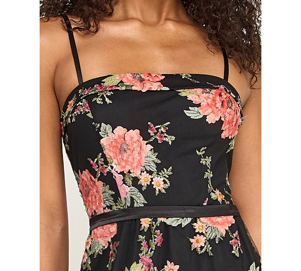 City Studios Women's Floral Embroidered Gown