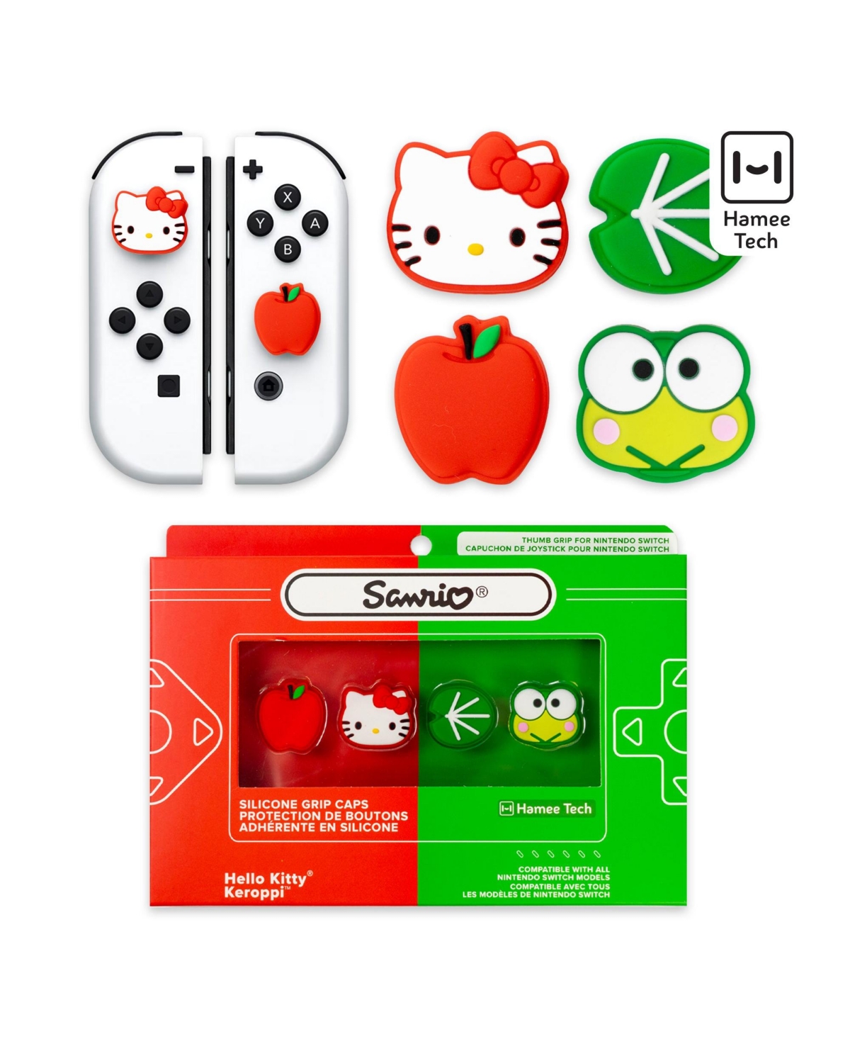 Hamee Hello Kitty and Friends Thumb Grips Compatible with Nintendo Switch Oled/Switch Lite, Character Joystick Grip Cover Caps