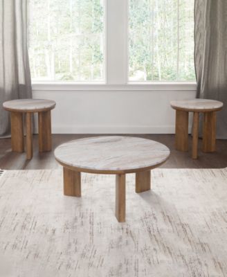 Layla 3-Pc. Marble Coffee and 2 End Table Set