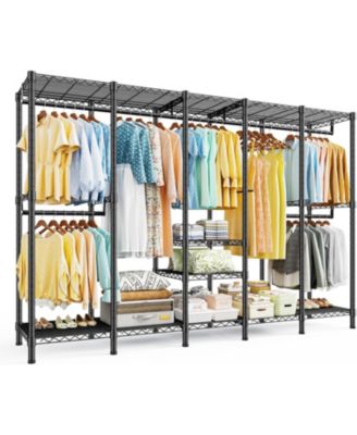 88.2" W Clothes Rack Heavy Duty Clothing Racks for Hanging Clothes Extra Wide Portable Closet Loads Garment Rack for Bedroom
