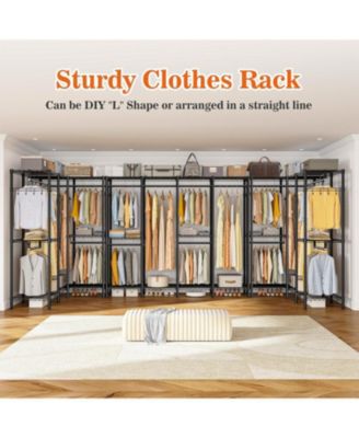 Clothes Rack Heavy Duty Clothing Racks for Hanging Clothes Loads 1100LBS, Garment Rack Freestanding for Bedroom