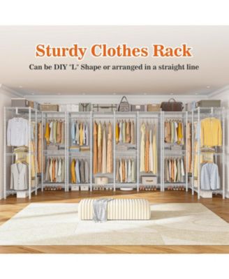 Clothes Rack Heavy Duty Clothing Racks for Hanging Clothes Loads 1100LBS, Garment Rack Freestanding for Bedroom