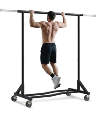 Clothes Rack, 400LBS Clothing Rack for Hanging Clothes 200+, Extendable Rolling Clothes Rack with Sturdy Wheels & Shelves