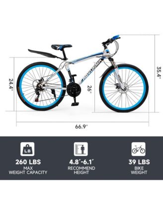 26-Inch 24-Speed Mountain Bike for Adults with Suspension Fork & Dual Disc Brakes, Ready for Adventure