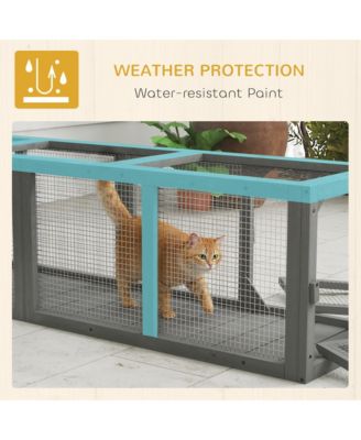 Outdoor Cat Tunnel, Extendable Pet Enclosure with 3 Doors,