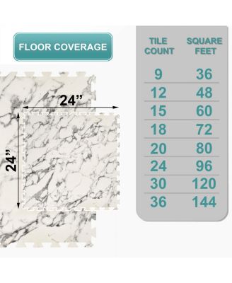 80 Sq. Ft. Interlocking EVA Foam Wood Grain Floor Tiles 3/8-Inch Thick with Borders