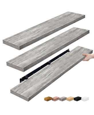 3 Pack 55 Inch Wall Mounted Floating Shelves - for Bathroom, Wall Decor for Bedroom, Kitchen, Living Room, Book Storage