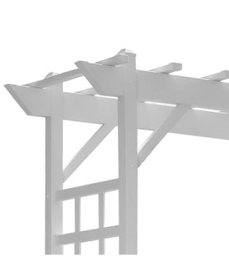 Dura-Trel Providence Arbor 64" x 85" PVC Outdoor Garden Arch Trellis, White