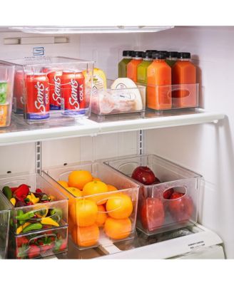 8 Piece Clear Plastic Storage Bins - for Kitchen, Fridge, Cabinet, Pantry Organization and Storage