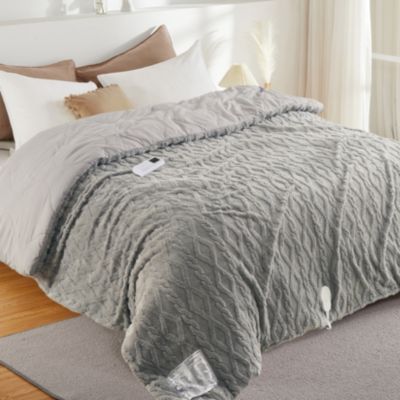 King Size Tufted Electric Heated Comforter Blanket with Wireless 2-Zone Controller 104" x 90"