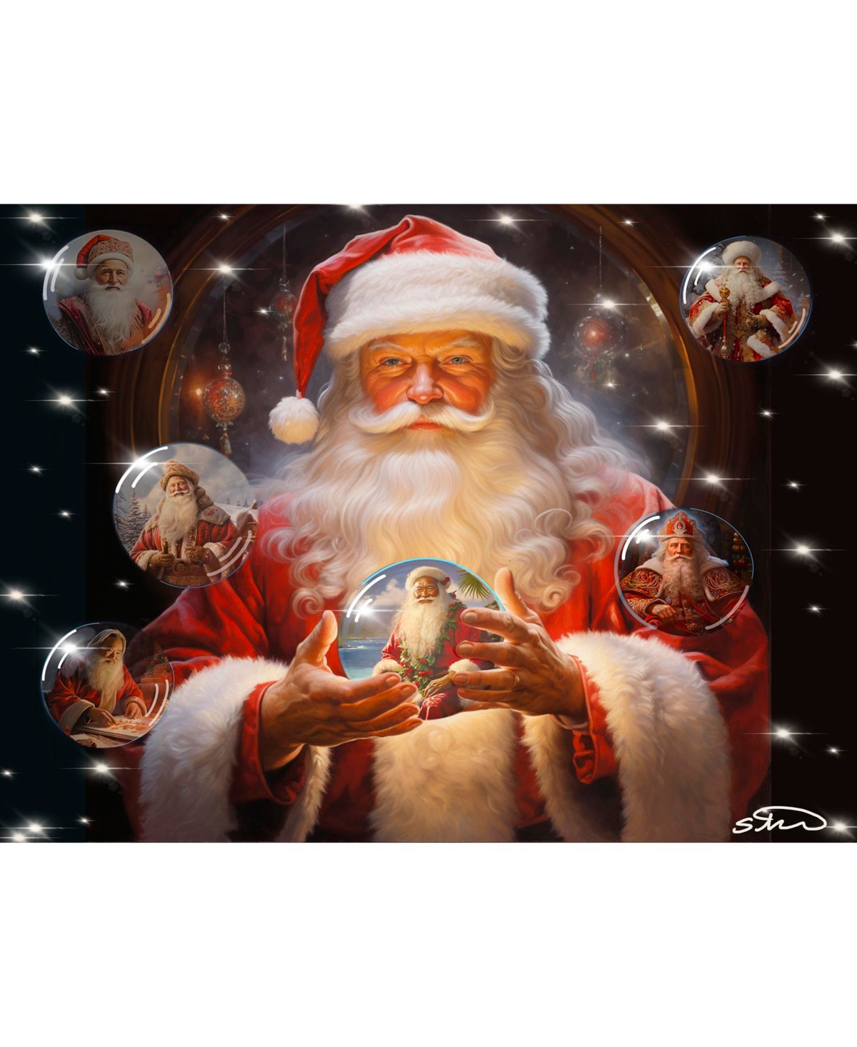 SunsOut Santa Around the World 1000 piece Jigsaw Puzzle for Adults