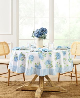 Nantucket Hydrangea Garden Round Tablecloth, 70" Round