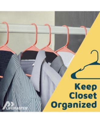 heavy-duty plastic hangers for clothes, dresses & coats non-slip grooves, space-saving design, holds 5 lbs 80-pack, dark brown.