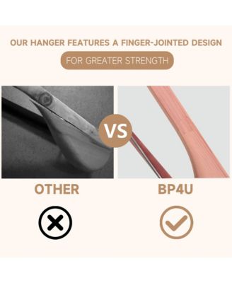 Premium Wide Shoulder Wooden Suit Hangers, Heavy-Duty Solid Wood Coat Hangers with Locking Pants Bar for Suits, Jackets, Shirts