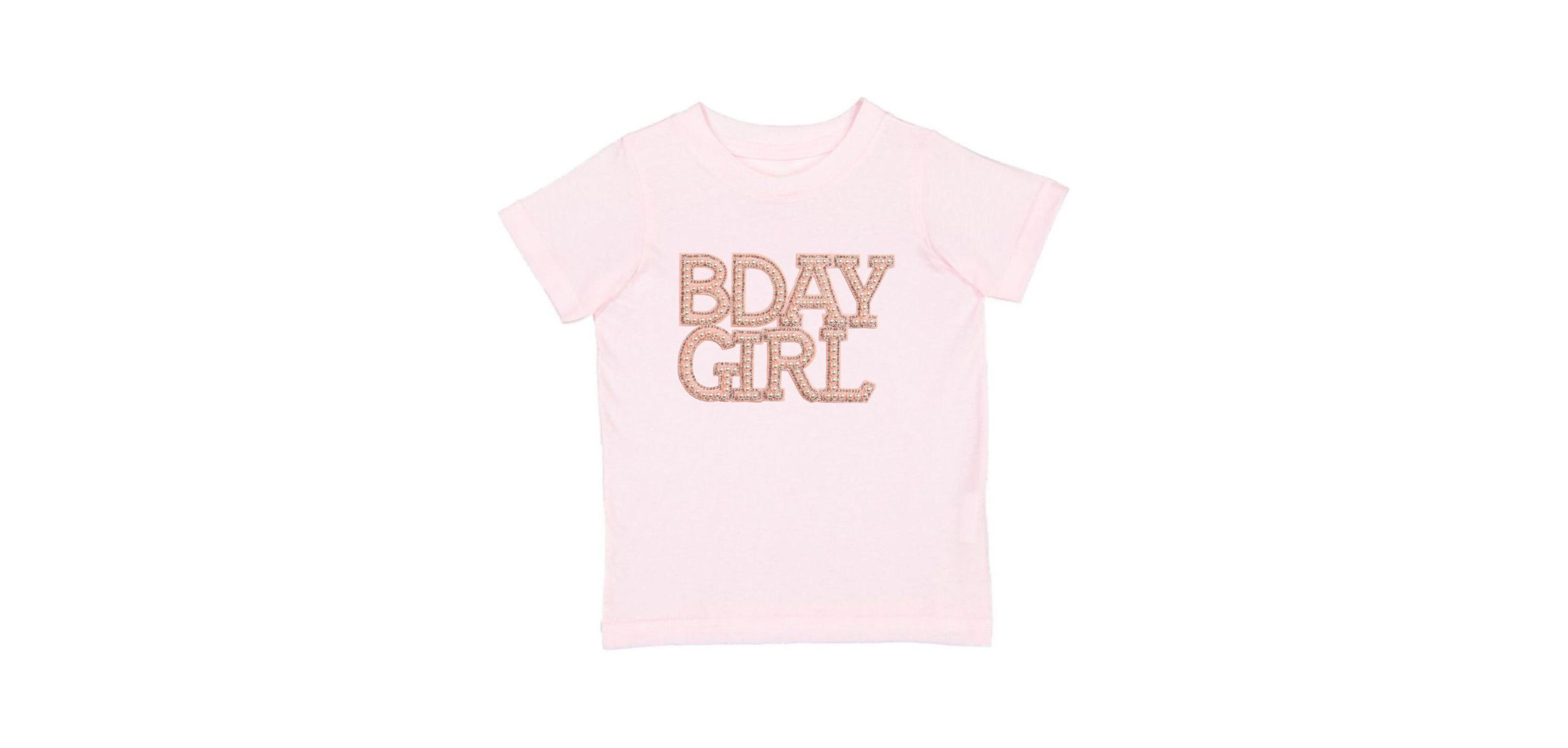 Sweet Wink Girls Pearl BDay Patch Short Sleeve T-Shirt