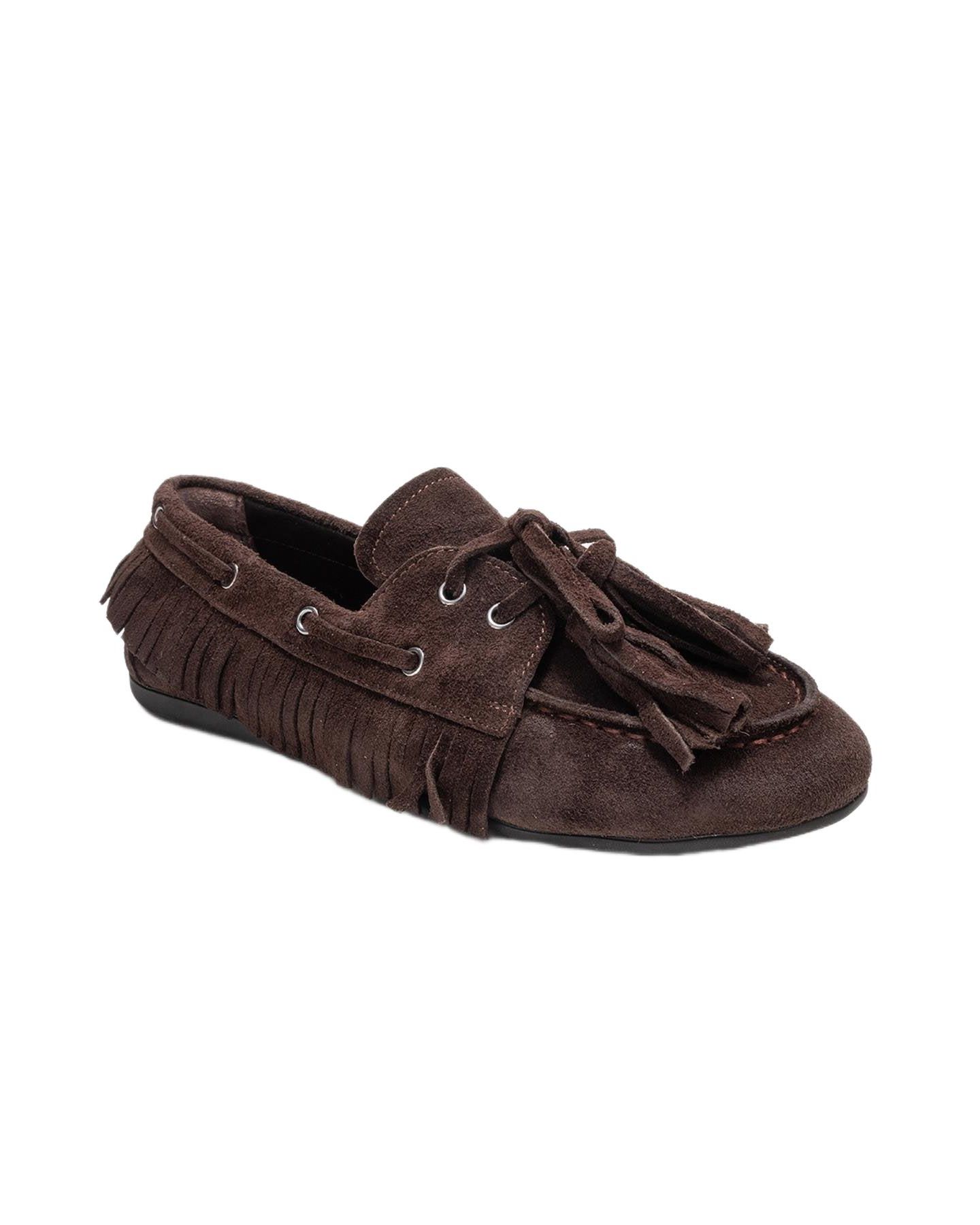 Женские туфли Forever & Always Shoes Fenora Leather Tassel Loafer, цвет: Коричневый замшевый кожаный — фото 1