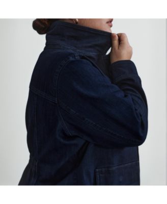 Plus Size Denim Utility Jacket