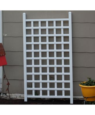 Dura-Trel Country Garden 35 x 66 Inch Vinyl Outdoor Garden Patio Trellis, White
