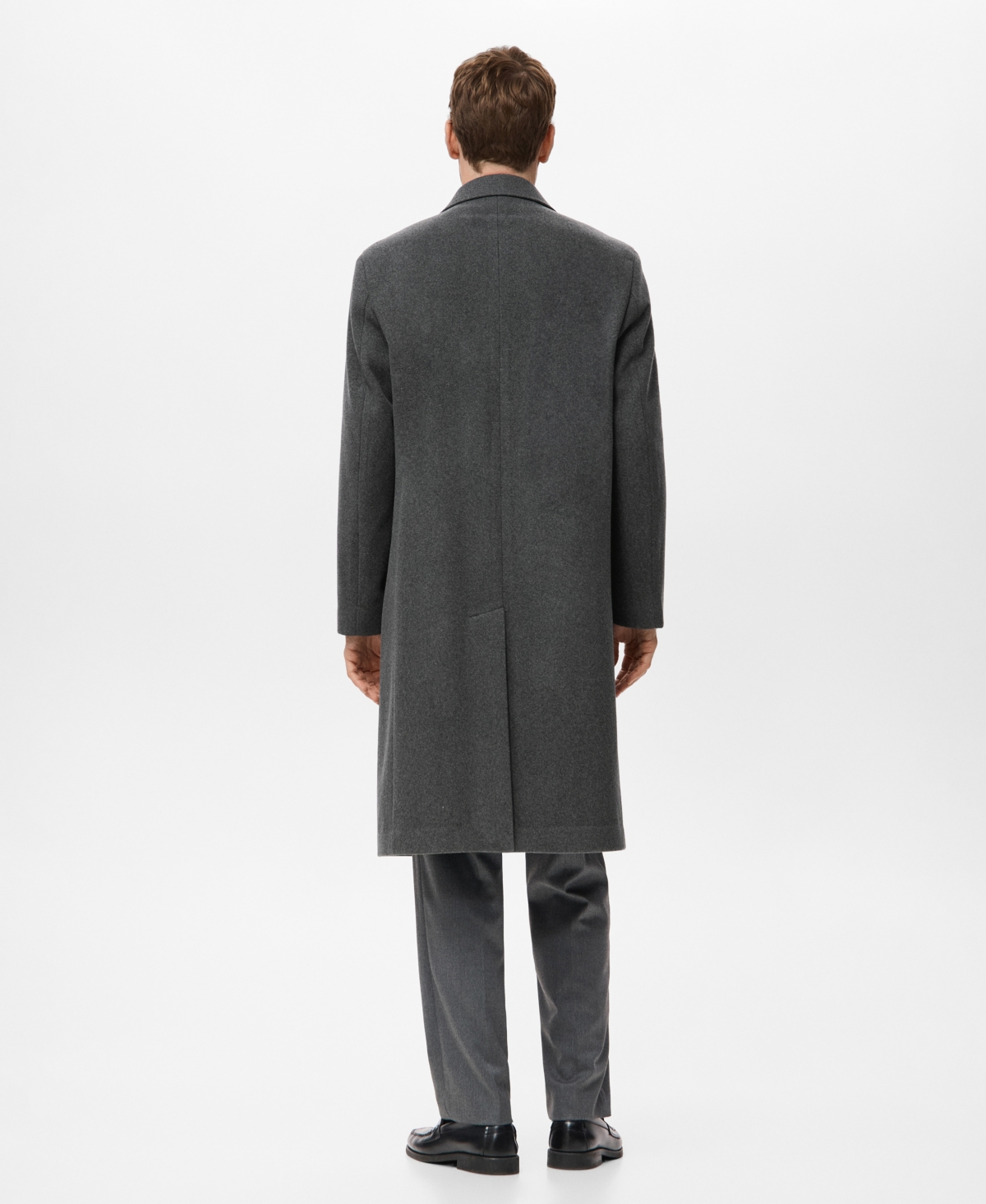 Mango Men's Long Wool Coat