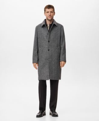 Men's Herringbone Wool-Blend Coat