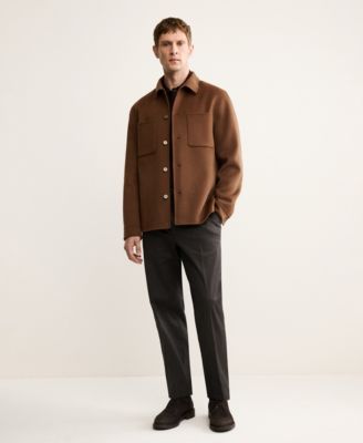 Men's Handmade Wool Buttoned Jacket