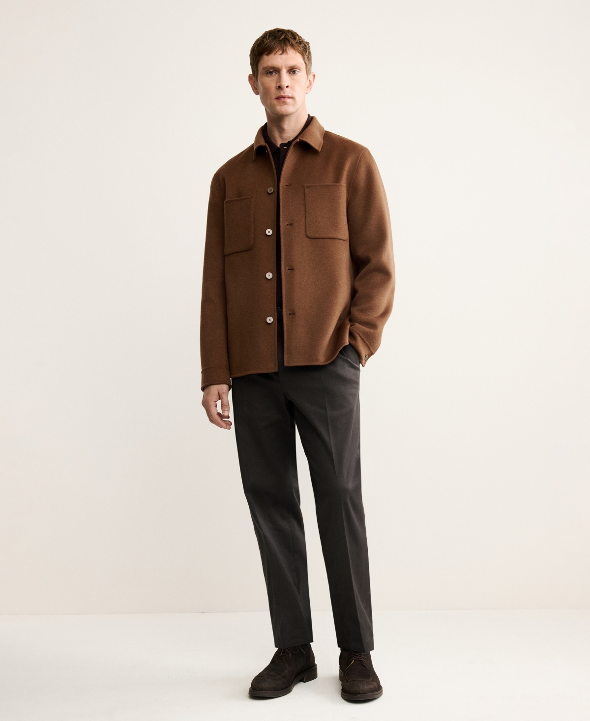 Mango Men's Handmade Wool Buttoned Jacket