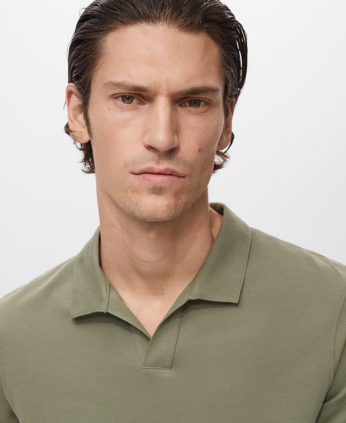 Mango Men's Cotton Pique Polo Shirt