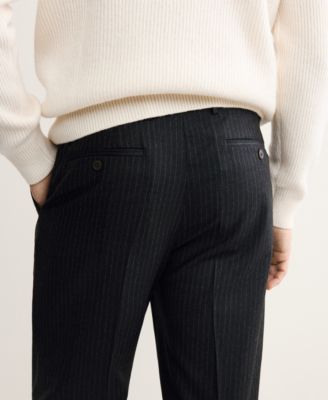 Men's Virgin Wool Regular-Fit Pinstripe Pants