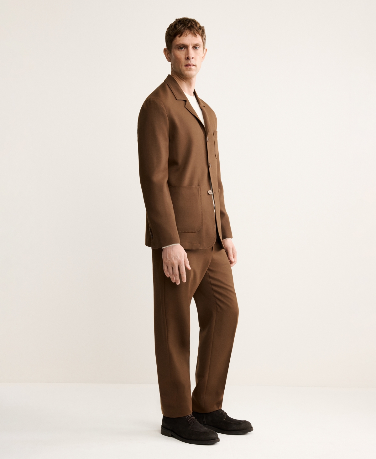 Mango Men's Italian Wool Flannel Suit Pants