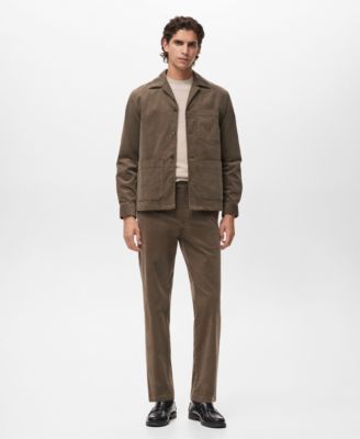 Men's Pockets Corduroy Cotton Overshirt
