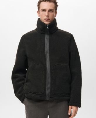Men's Shearling-Lined Faux-Leather Jacket