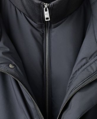 Men's Detachable Water-Repellent Quilted Parka