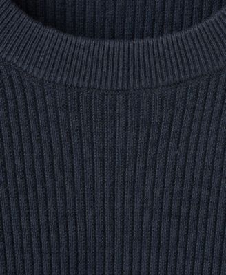 Men's Fine Rib-Knit Cotton Sweater