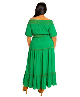 Plus Size Smocked Top and Skirt Two Piece Set