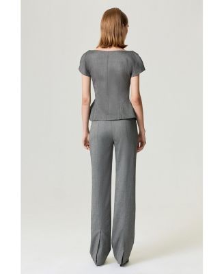 Women's Double-Breasted V-Neck Tailored Vest