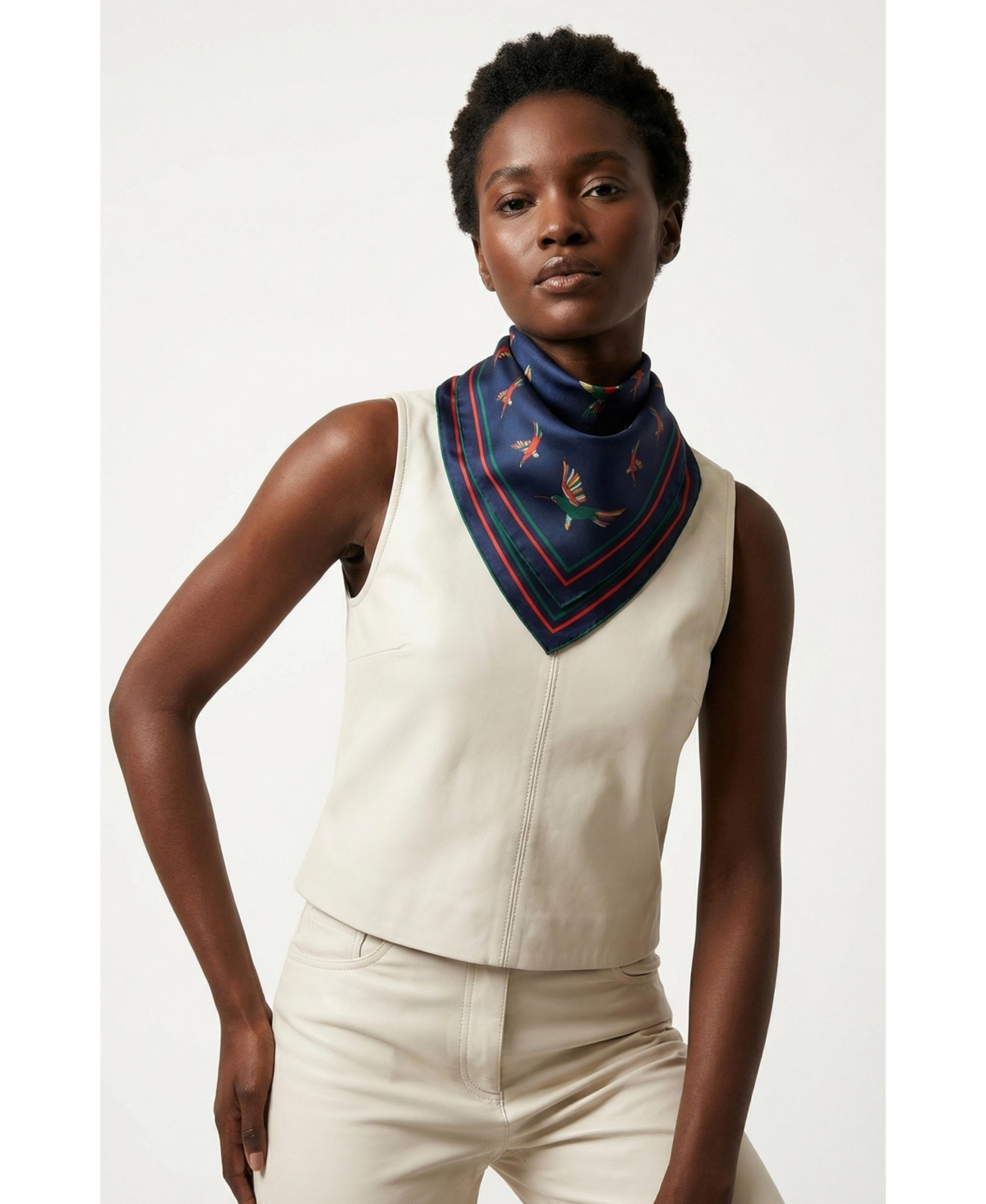 Jessie Zhao New York Sky Parade Double Sided Silk Scarf