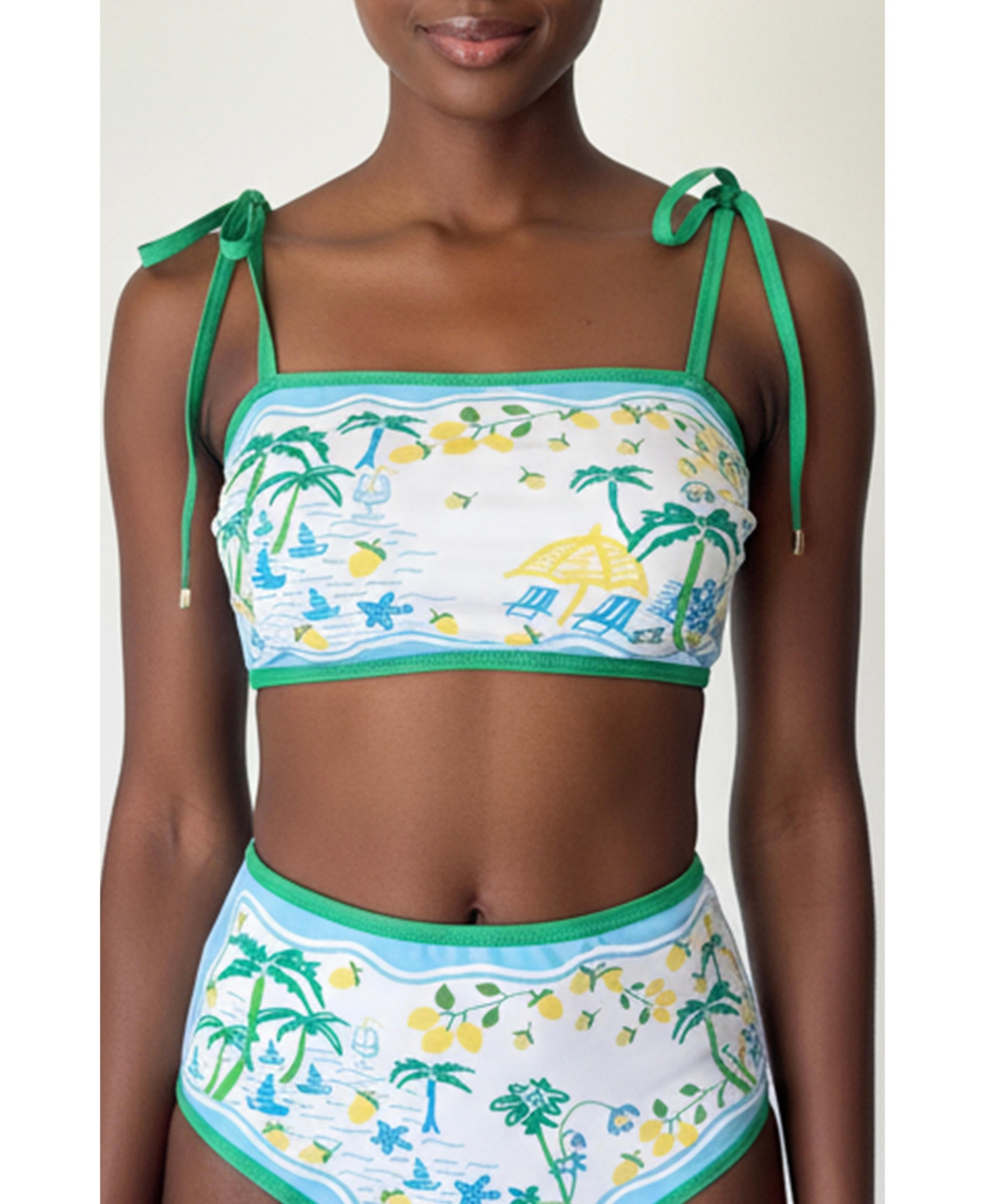 Jessie Zhao New York Women's Tropical Escape Reversible Bikini Top