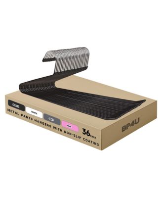 Open-Ended Heavy Duty Metal Pants Hangers, Heavy Duty Space Saving Steel Towel & Scarf Hangers for Jeans, Trousers, Dresses