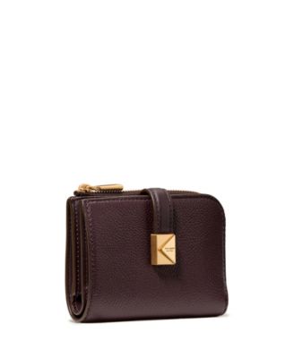 Deco Pebbled Leather Compact Wallet