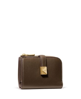 Deco Pebbled Leather Compact Wallet