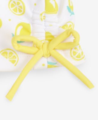 Toddler Girls' 2T-5T Lemon-Print Long-Sleeve Rash Guard Swimsuit, 2-Piece Set