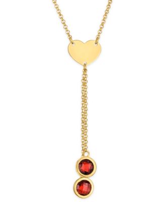 Garnet (2-3/8 ct. t.w.) Polished Heart Lariat Necklace in 14k Gold Over Sterling Silver (Also Available in Citrine)