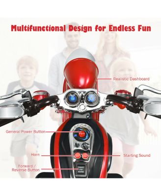 6V Powered Toddler 3-Wheel Motorbike Ride On Toy with Horn and Headlight