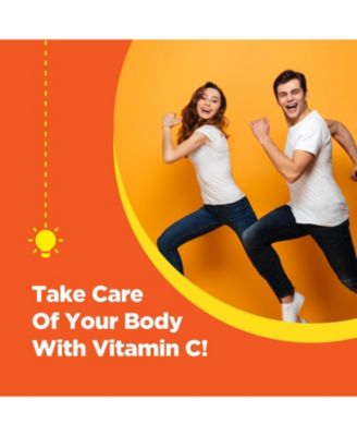 Advanced Vitamin C Gummies for Adults, Orange Flavored Chewable Ascorbic Acid Gummies, Immune Booster and Brain Vitamins Supplement, 60ct