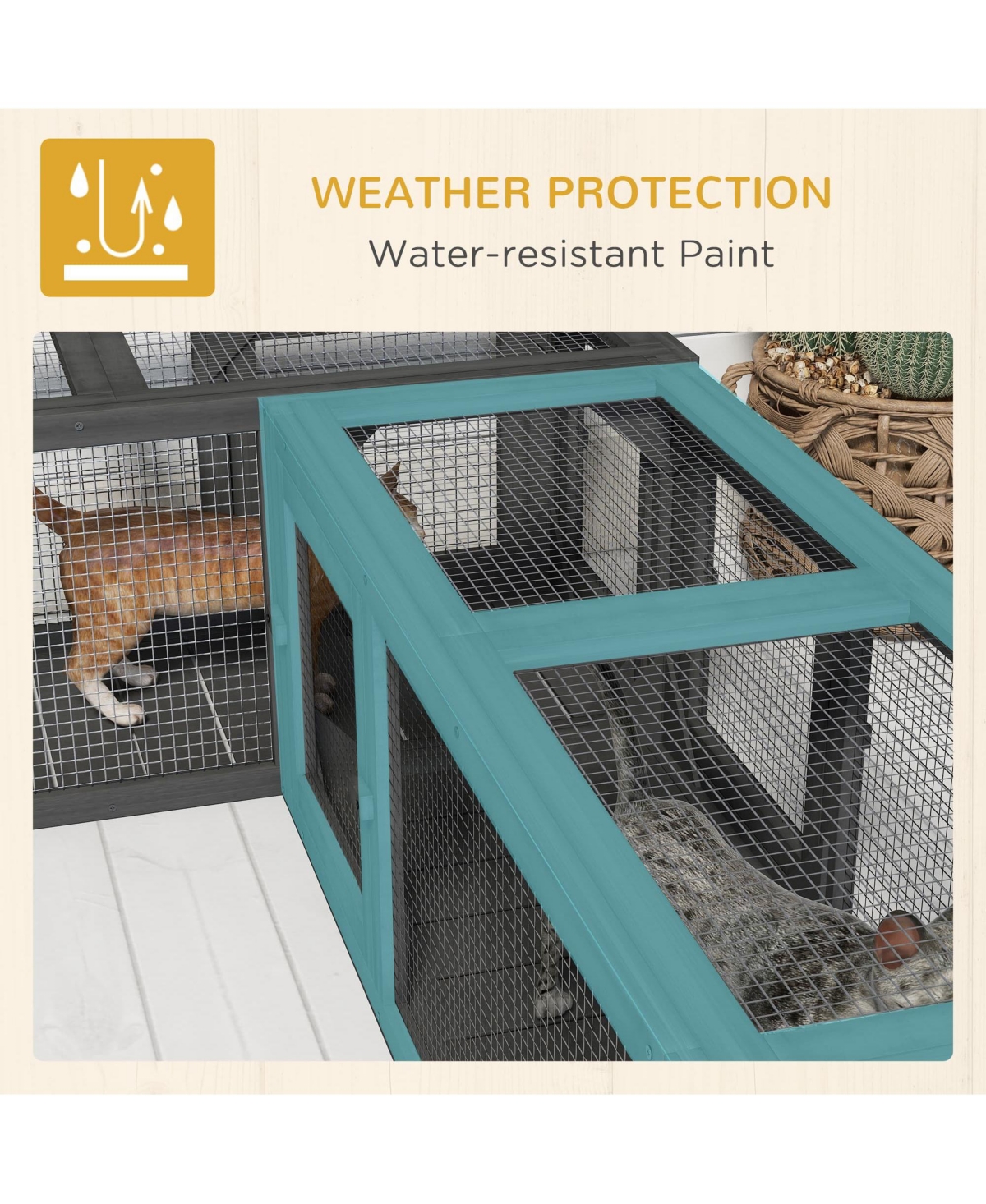 Zeus & Ruta 98 Inch Dark Gray 8 Door Outdoor Cat Tunnel