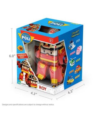 2PCS 4" Transforming Robots (POLI & ROY) - Emergency Rescue Vehicle Action Figures | Kids Educational Pretend Play Toy
