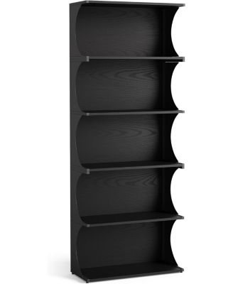 5-Tier Bookcase, 70.8" Tall Open Shelf with Curved-Edge Design, Modern Display & Storage Shelf