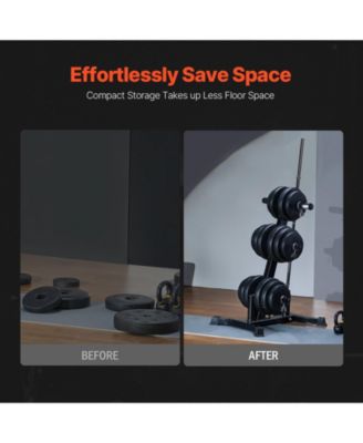 Weight Plate Rack, L-Frame Plate Tree for 2-Inch Weight Plates, 1000 lb Capacity Storage Stand