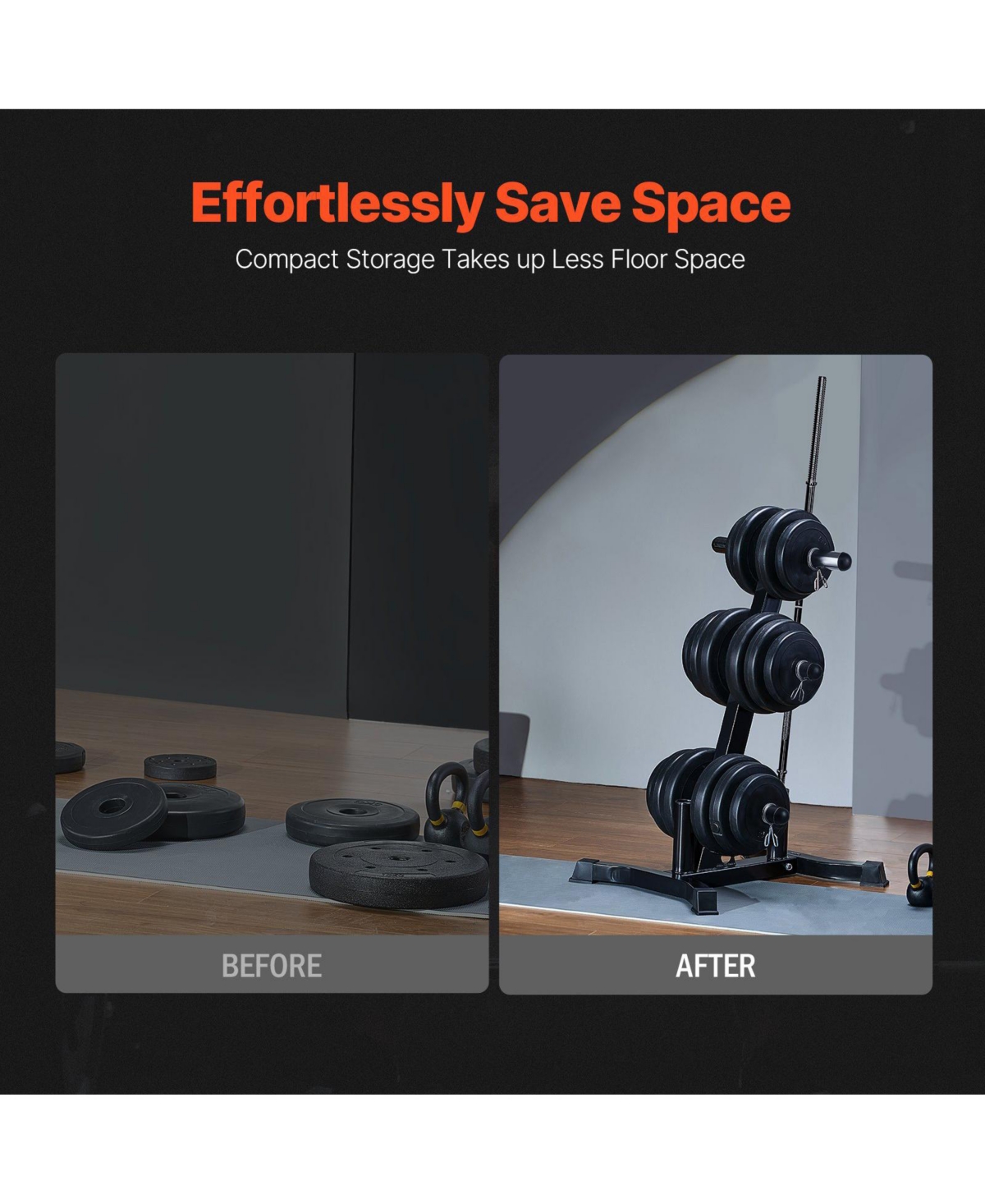 Mecale Weight Plate Rack, L-Frame Plate Tree for 2-Inch Weight Plates, 1000 lb Capacity Storage Stand