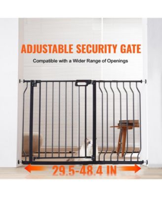 Extra-Wide Walk-Thru Safety Gate with Auto-Close, 29.5"-48.4", Black